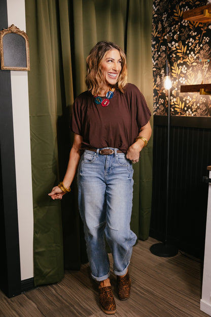 Softly Spoken Top In Brown