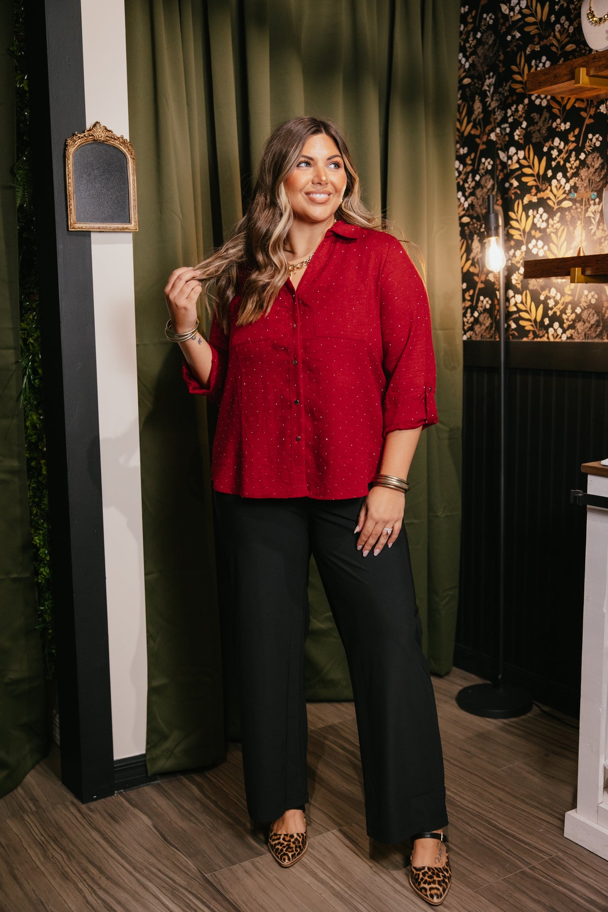 Night Out In Nashville Top In Ruby - Reg & Curvy