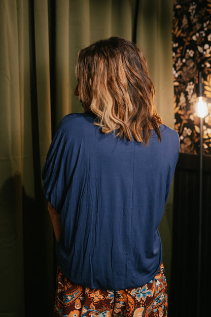 Softly Spoken Top In Navy