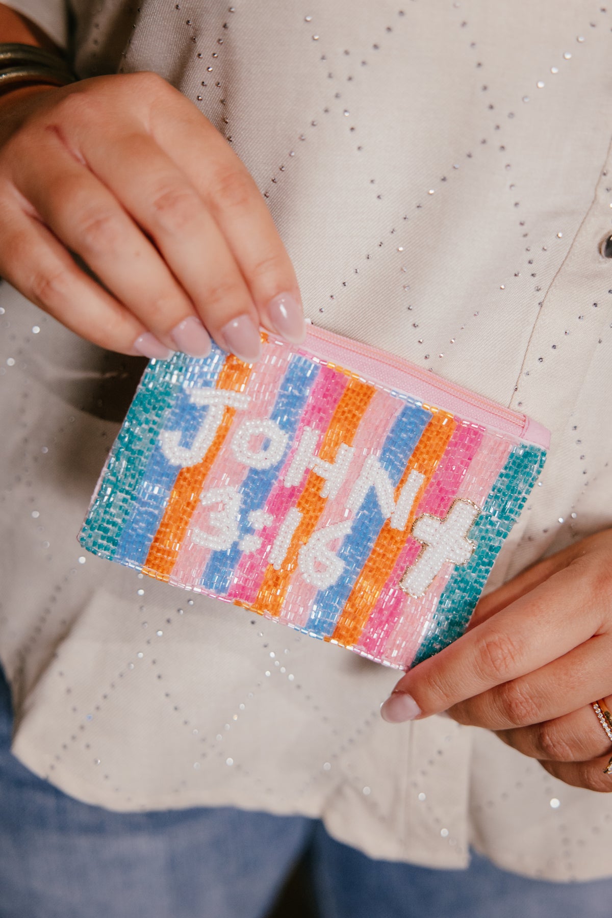 John 3:16 Beaded Coin Bag