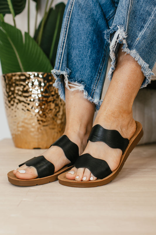 Corky's Black Wishy Washy Sandals