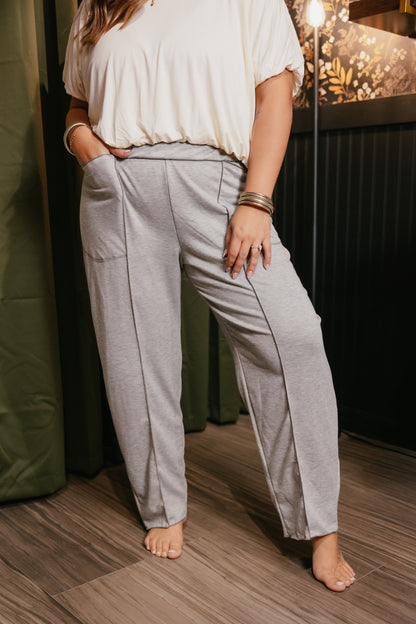 Casually Cool Pants In Heathered Grey - Reg & Curvy