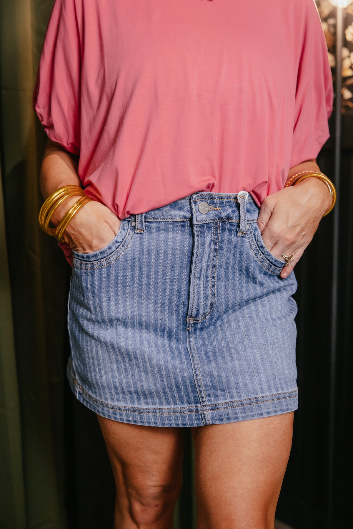 Risen True Blue Denim Skort