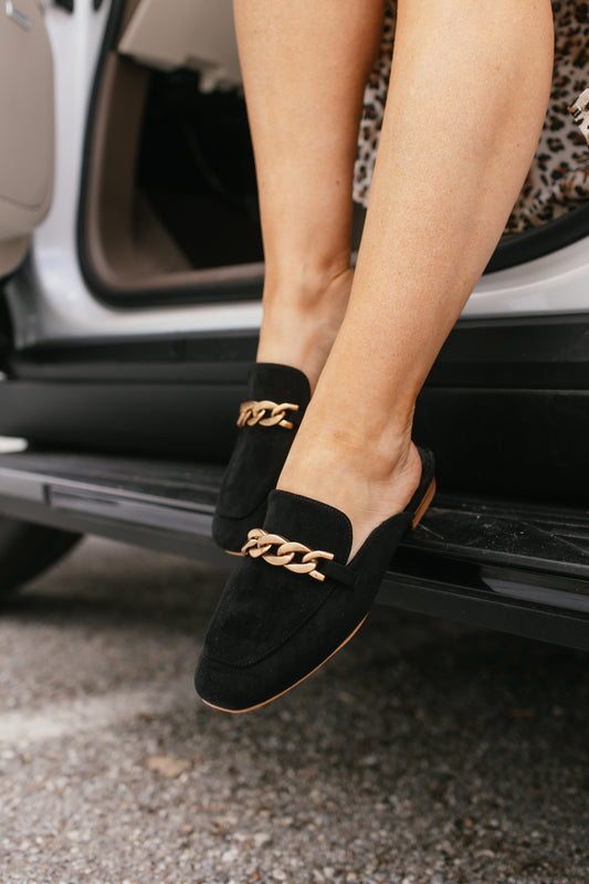 Corky's Black Faux Suede Keepsake Mules