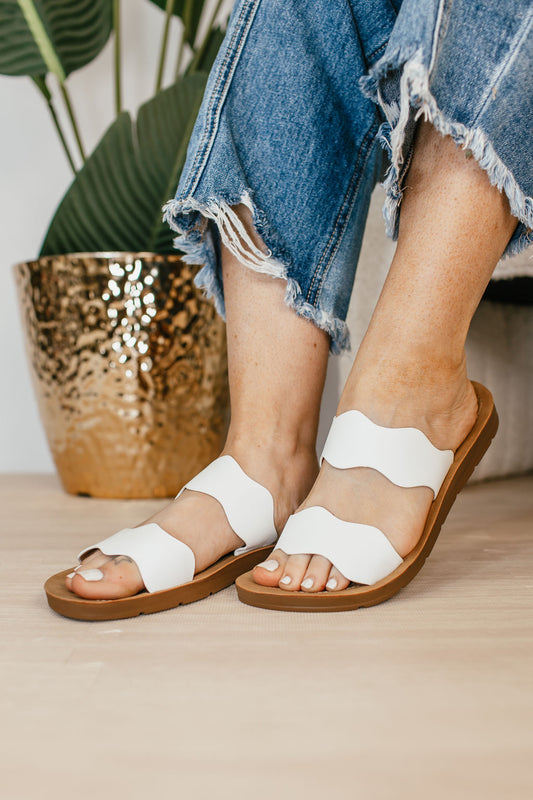 Corky's White Wishy Washy Sandals