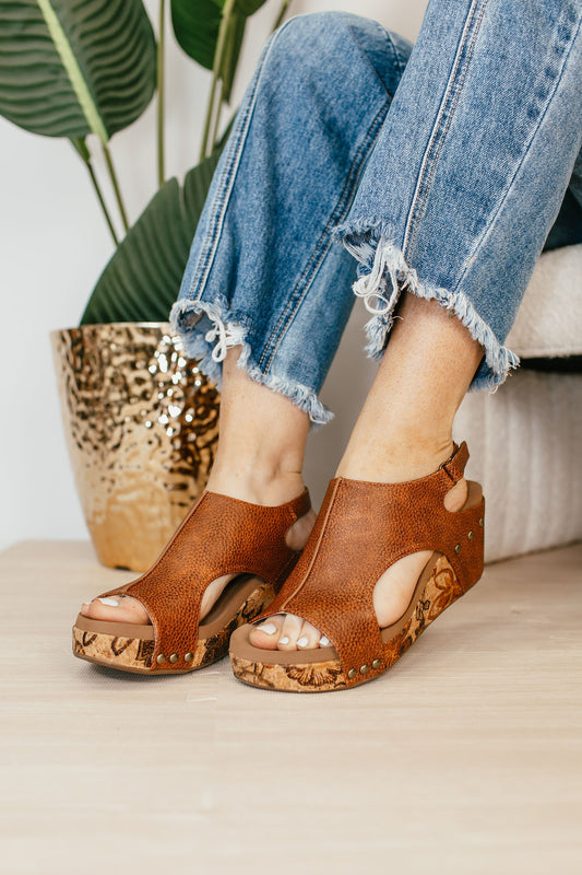 Corky's Cognac Tumbled Carley Sandals