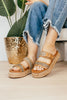 Corky's Tan Raffia Walk of Shame Sandals