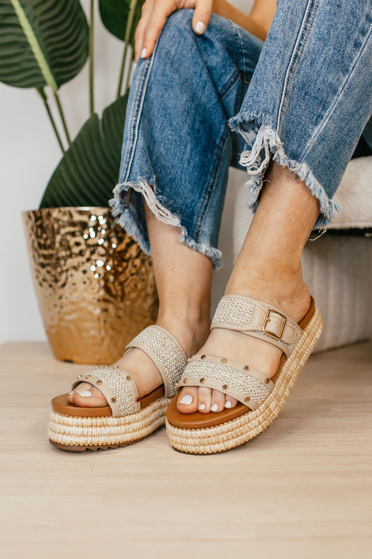 Corky's Natural Raffia Walk of Shame Sandals