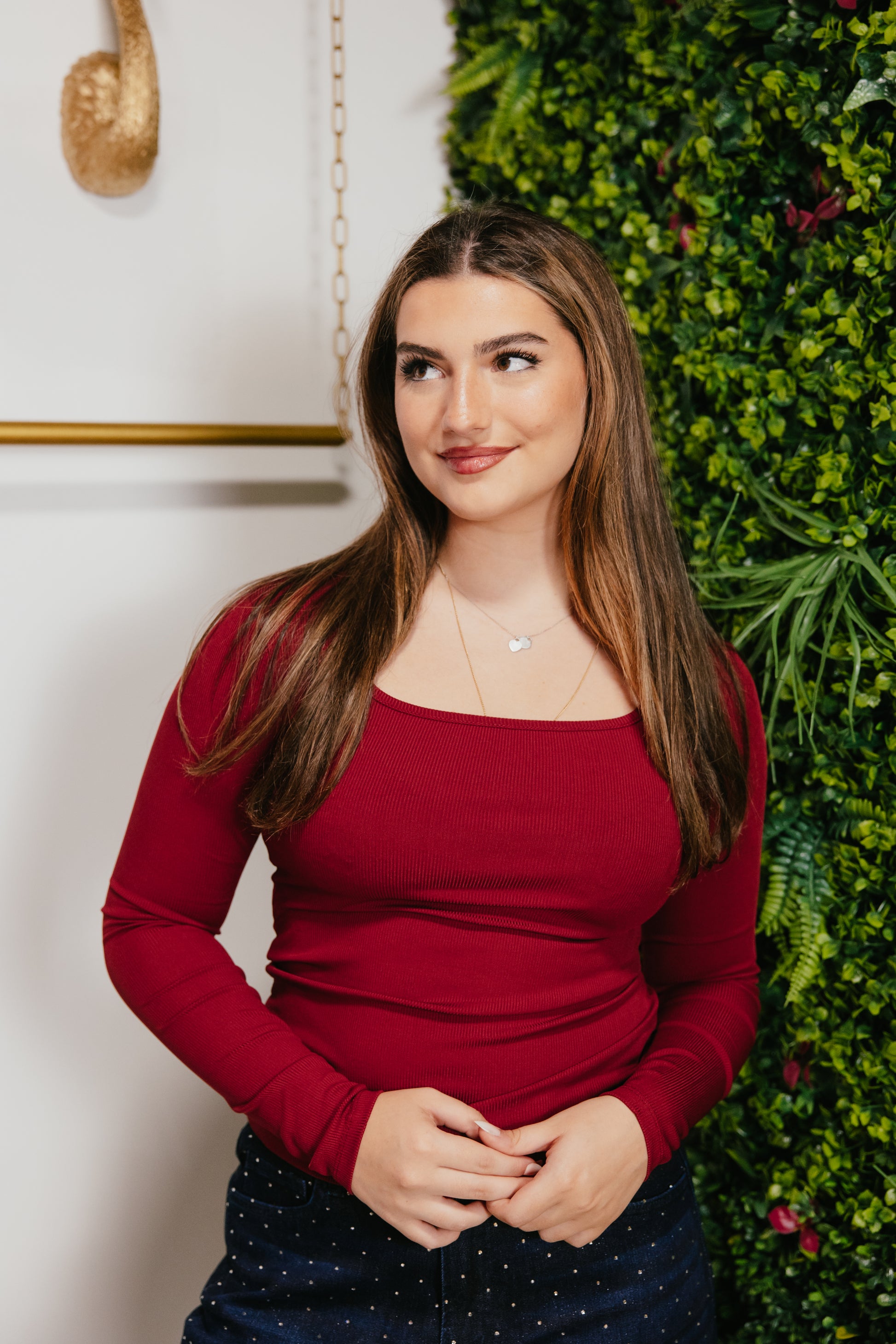 Back To Basics Top In Maroon - Reg & Curvy