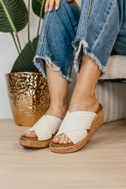 Corky's Ivory Peace Out Sandals