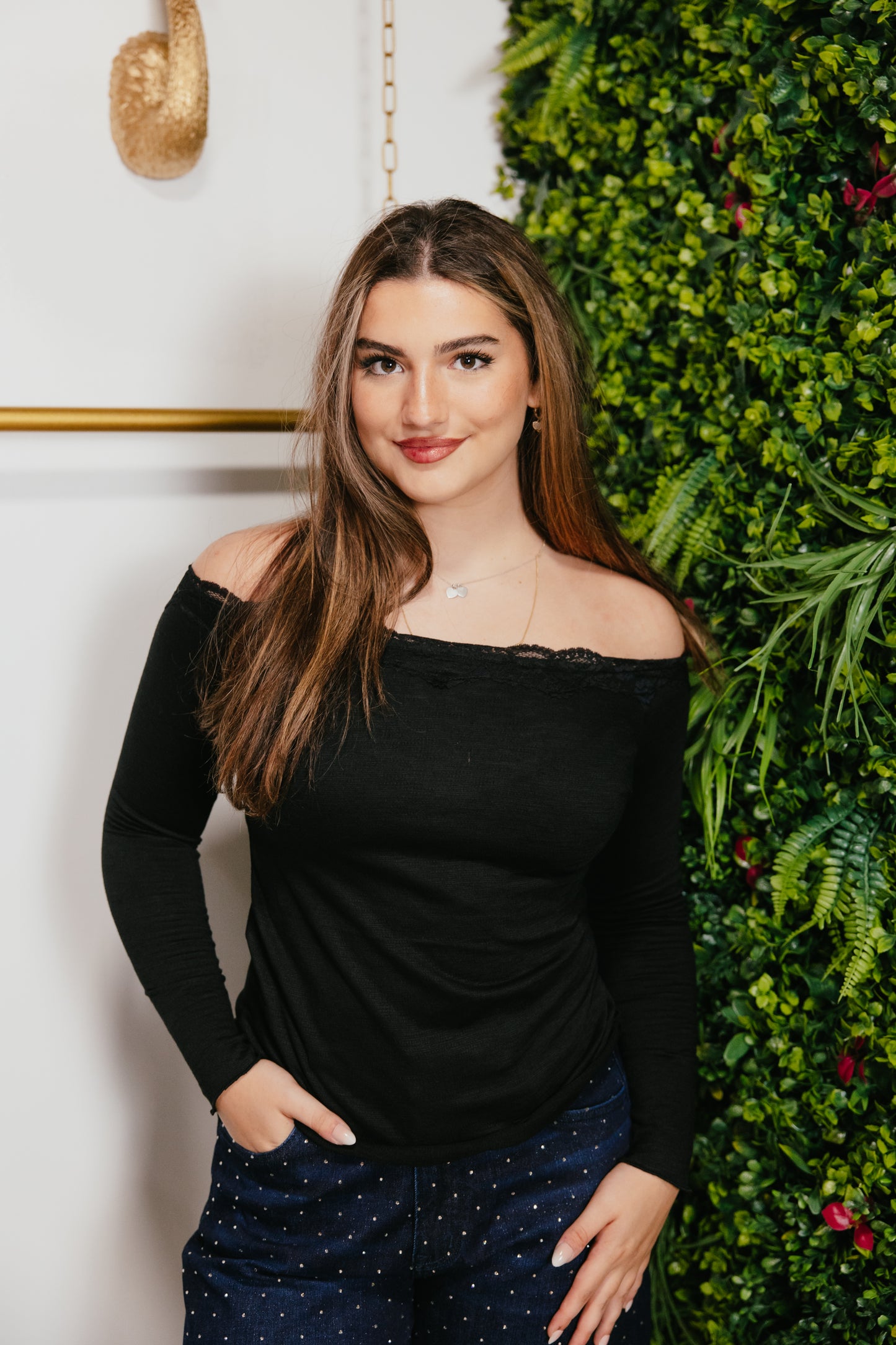 Lace Affair Top In Black - Reg & Curvy