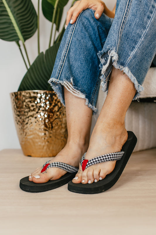 Corky's Houndstooth Summer Plans Flip Flops