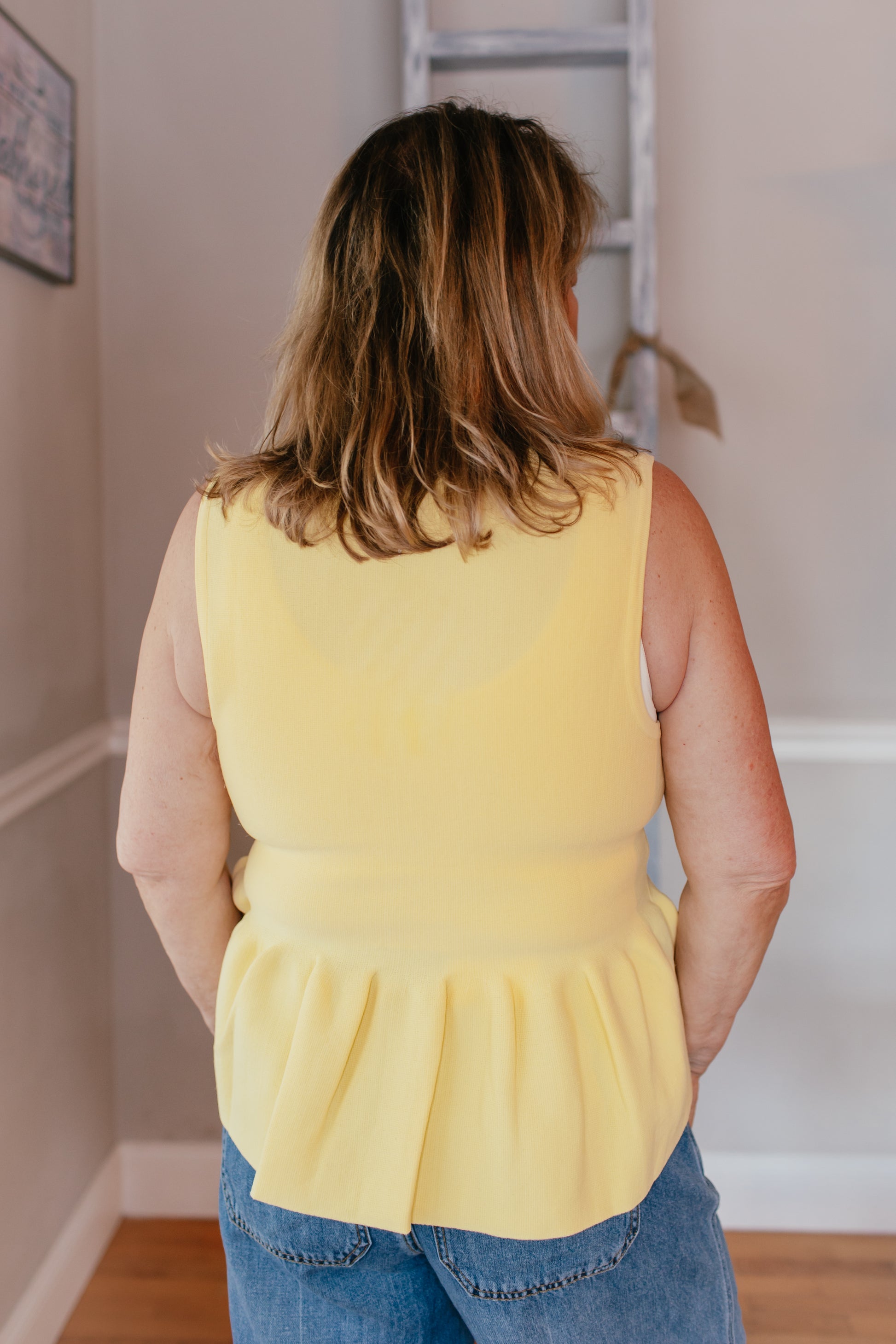 Buttoned Bliss Top In Lemon