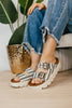 Corky's Black Natural Stripe Rumor Has It Sandals FINAL SALE