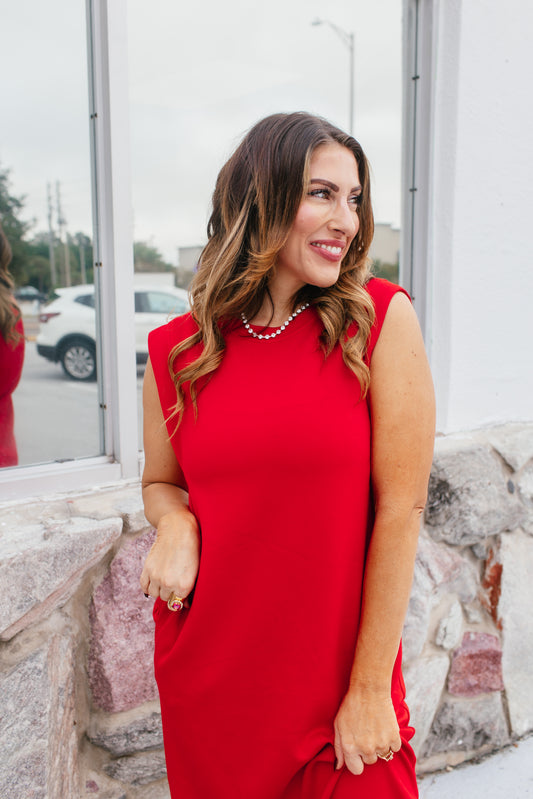 Chic & Simple Dress In Red