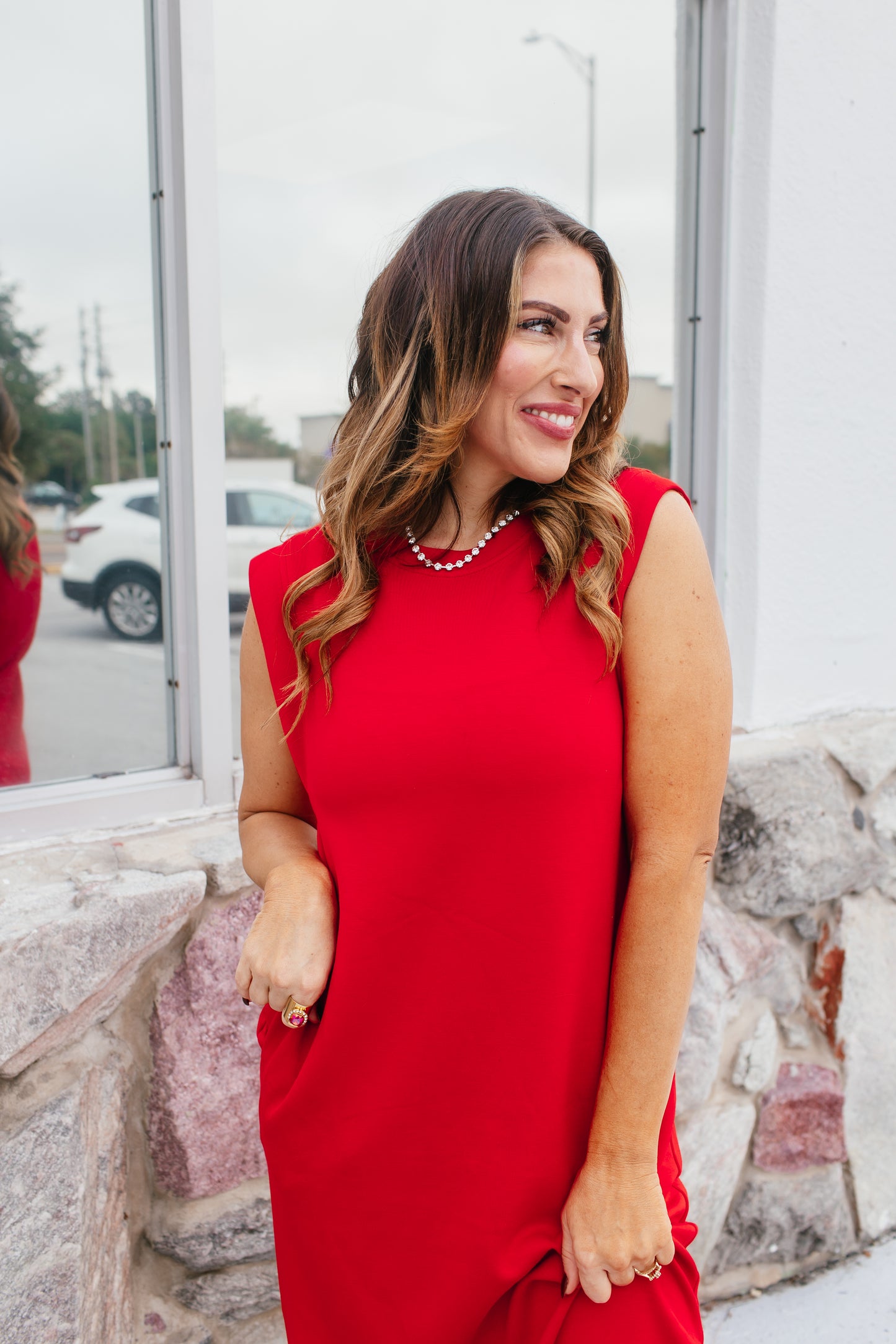 Chic & Simple Dress In Red