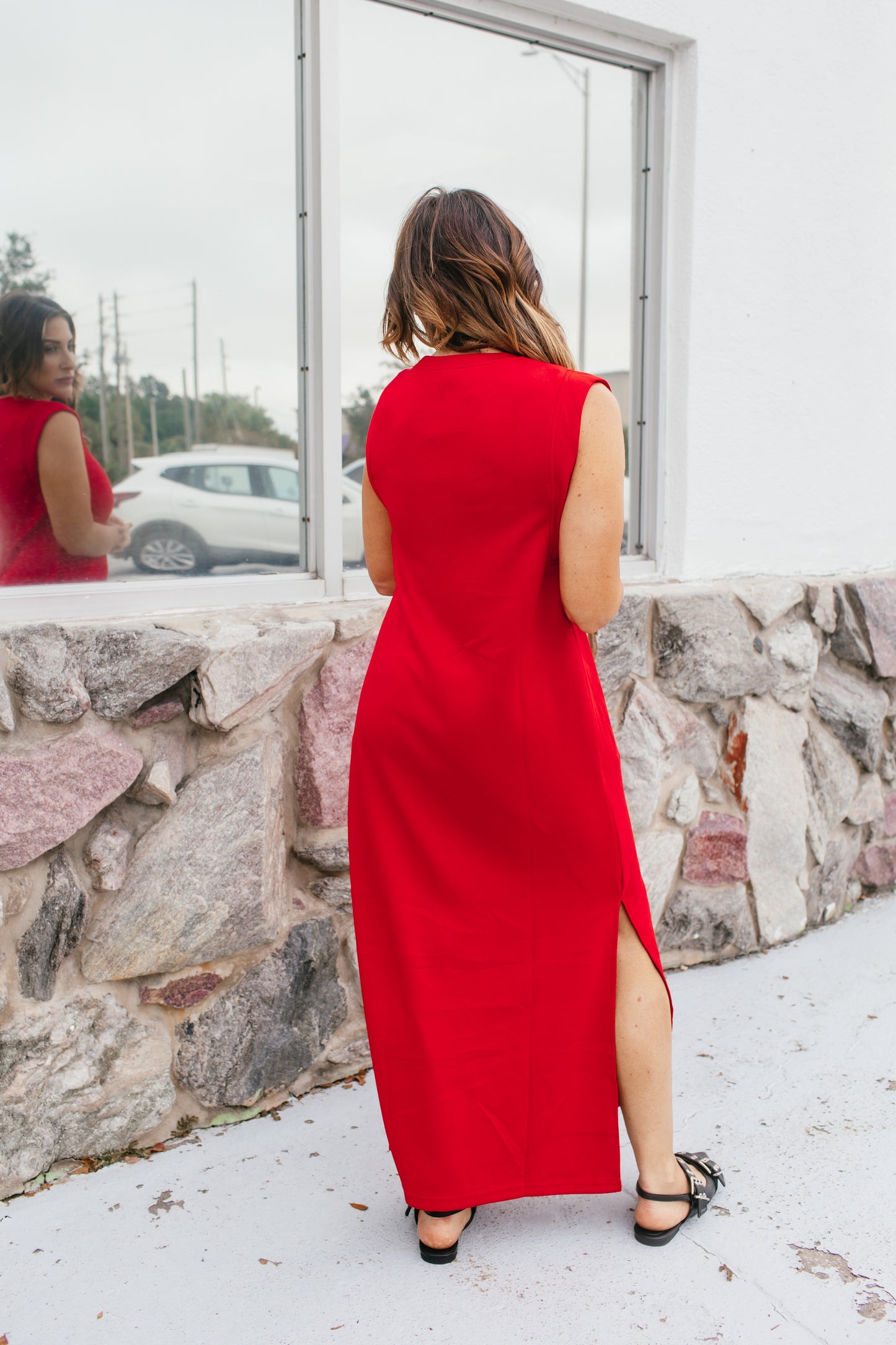 Chic & Simple Dress In Red