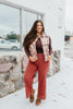 Effortless Eyelet Pants In Brick