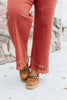 Effortless Eyelet Pants In Brick