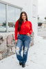 Effortlessly Chic Cardigan In Red