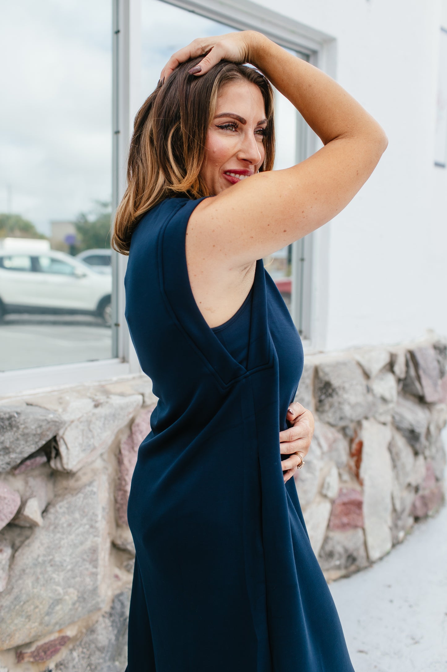 Chic & Simple Dress In Navy