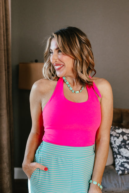 Show Stopper Brami Tank In Electric Flamingo - Reg & Curvy
