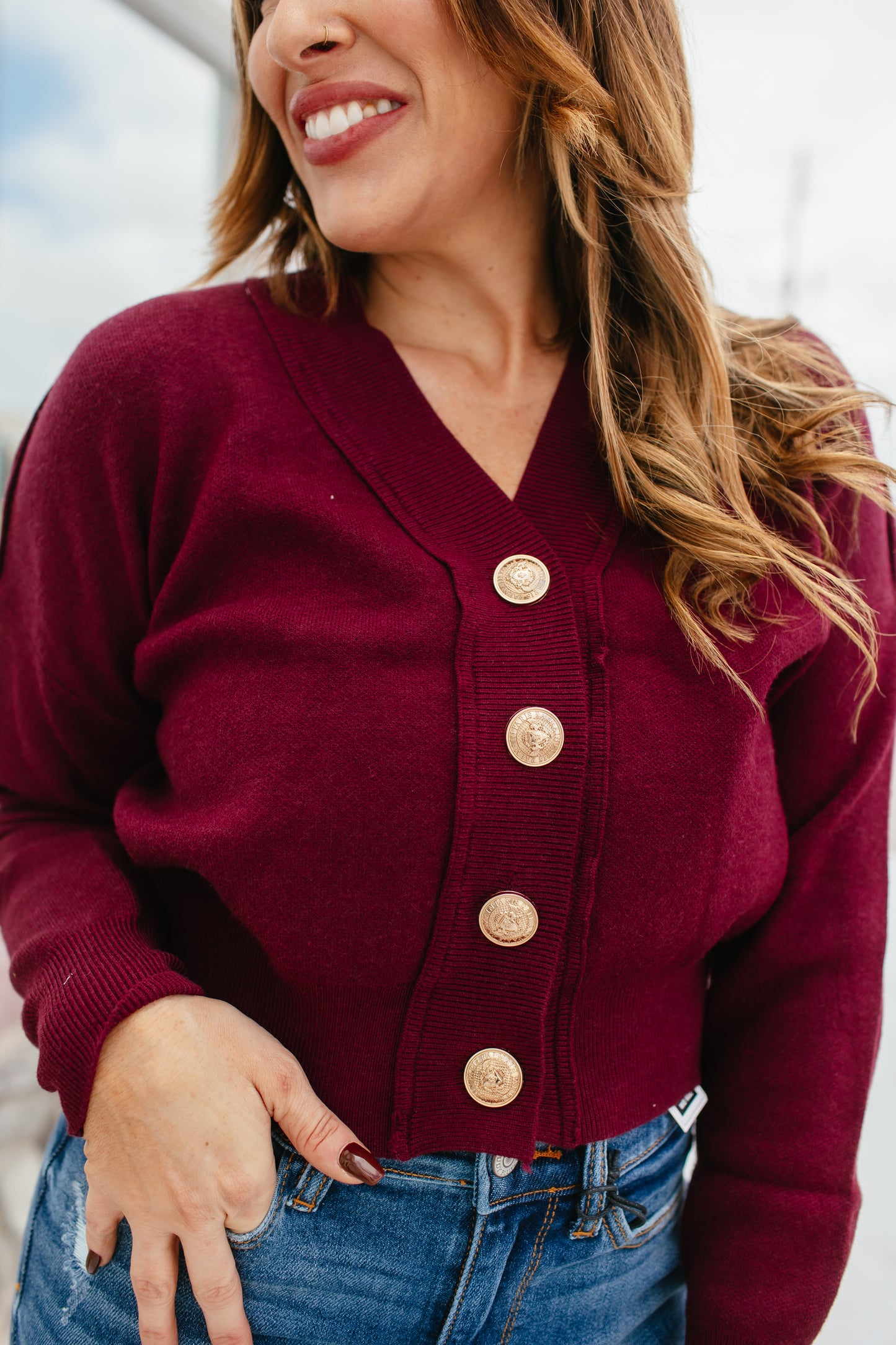 Cabernet Cozy Cardigan In Wine