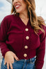 Cabernet Cozy Cardigan In Wine
