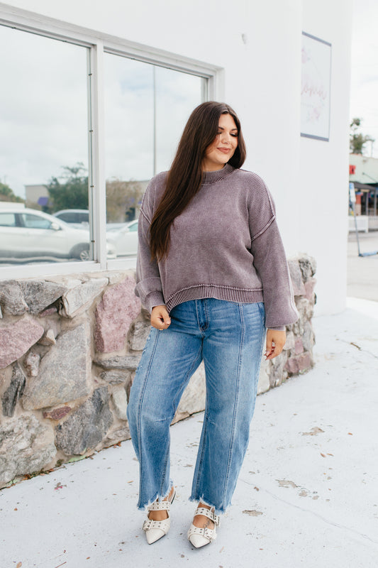 Stonewashed Comfort Sweat In Plum