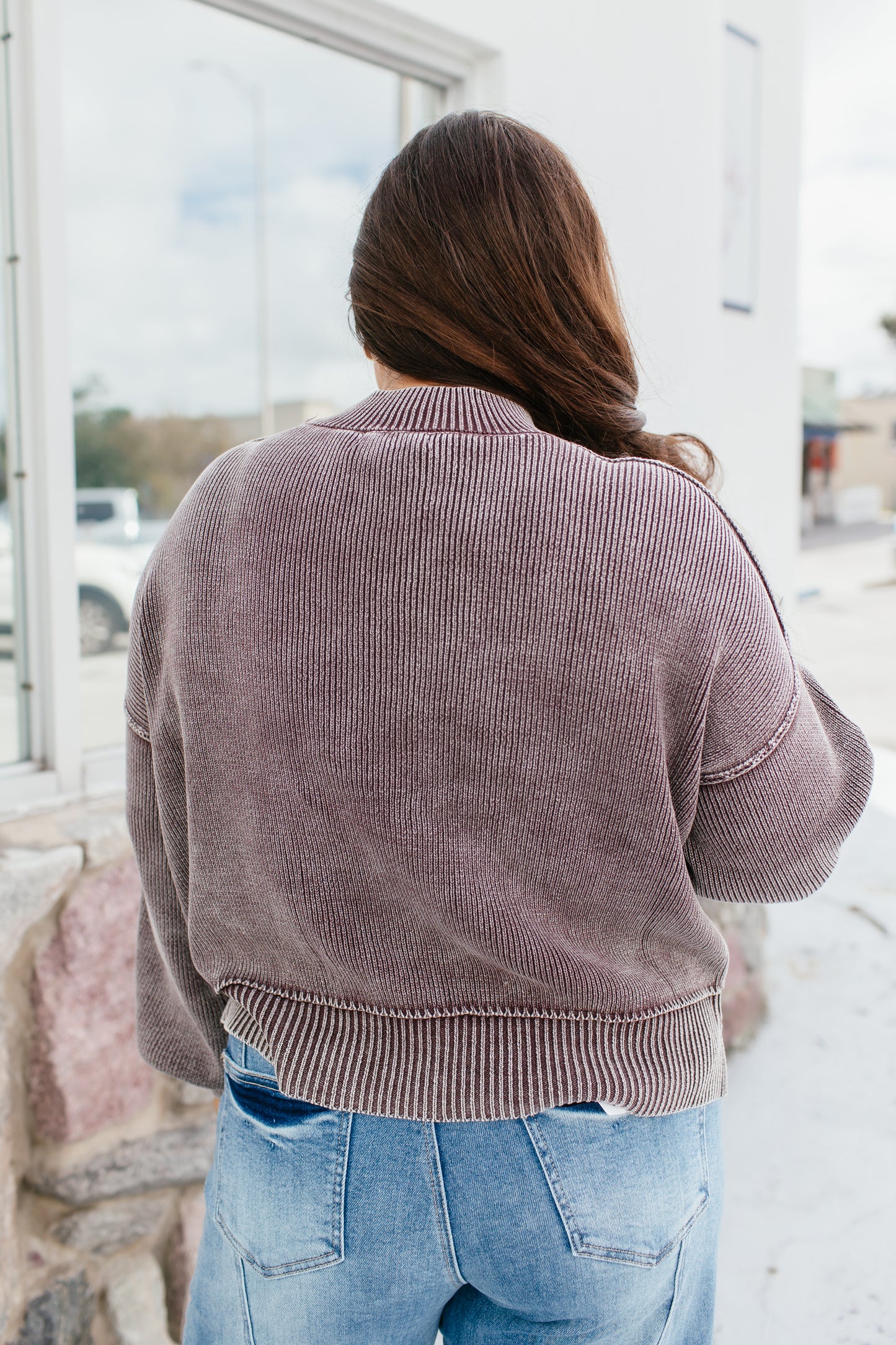 Stonewashed Comfort Sweat In Plum