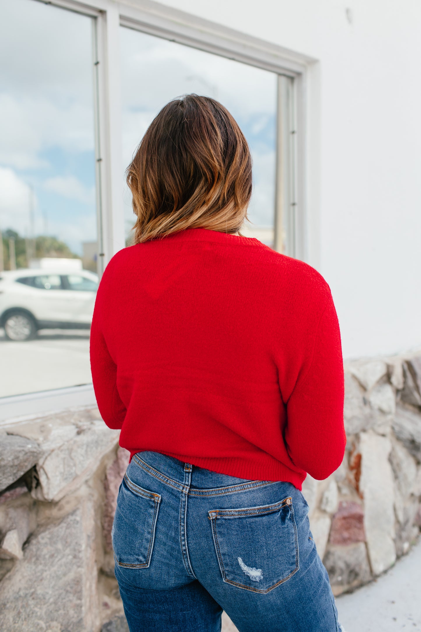 Effortlessly Chic Cardigan In Red