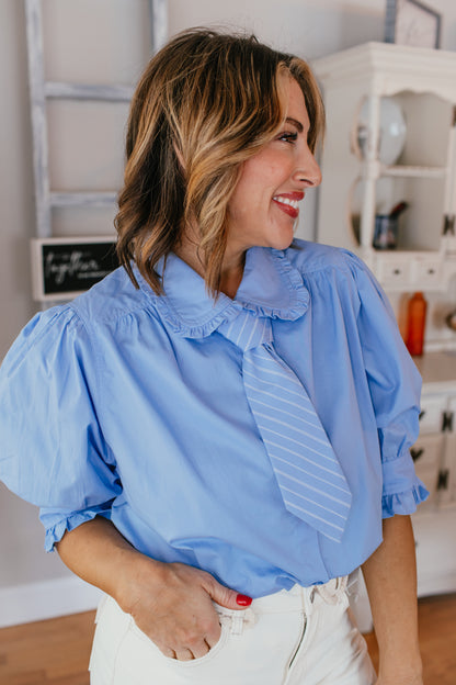 Clean Girl Classic Top In Blue