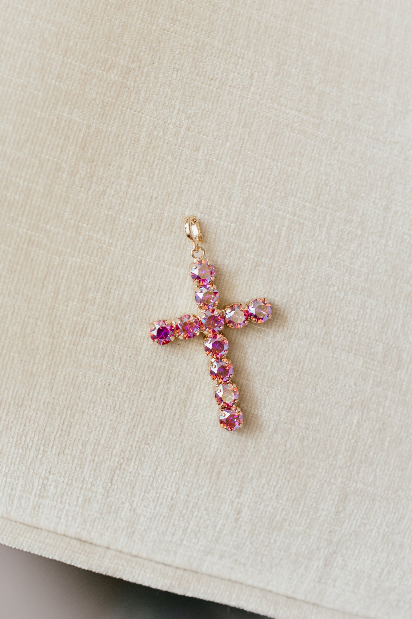 Large Cross Charm in Deep Purple