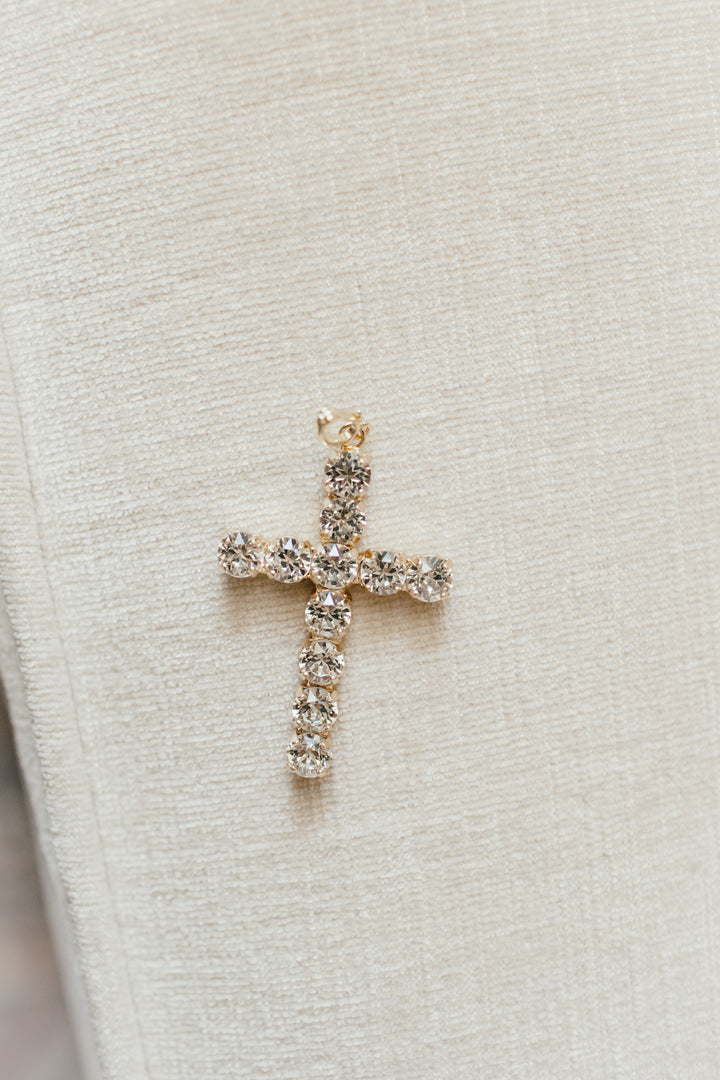 Large Cross Charm in Clear