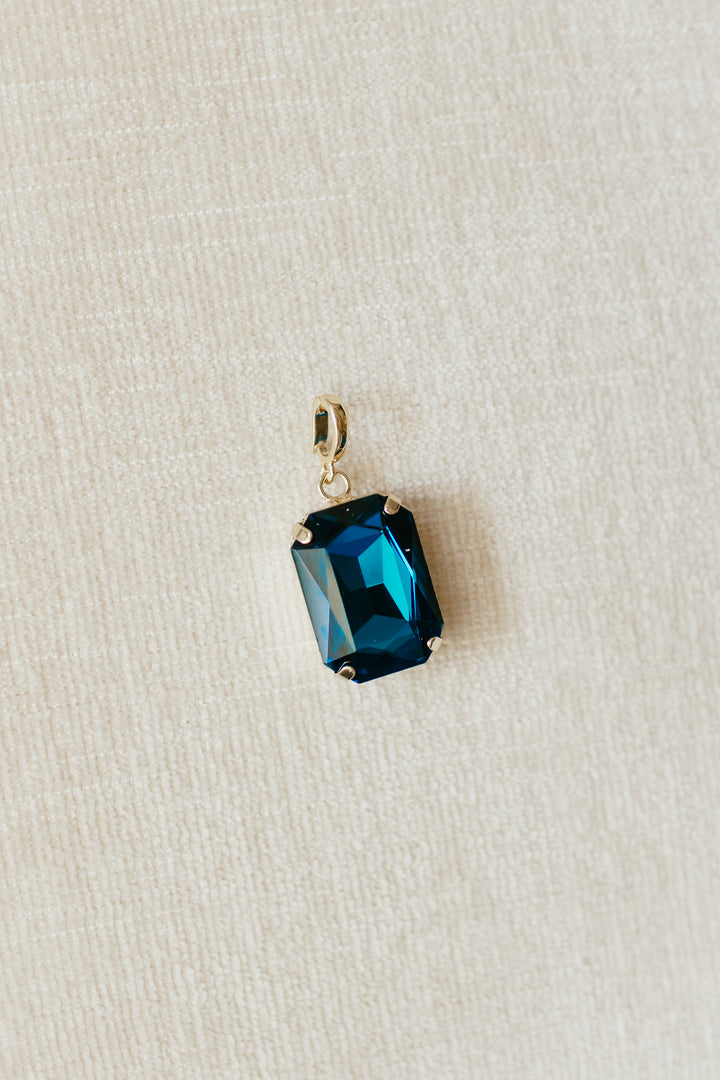 Rectangular Charm in Blue Velvet