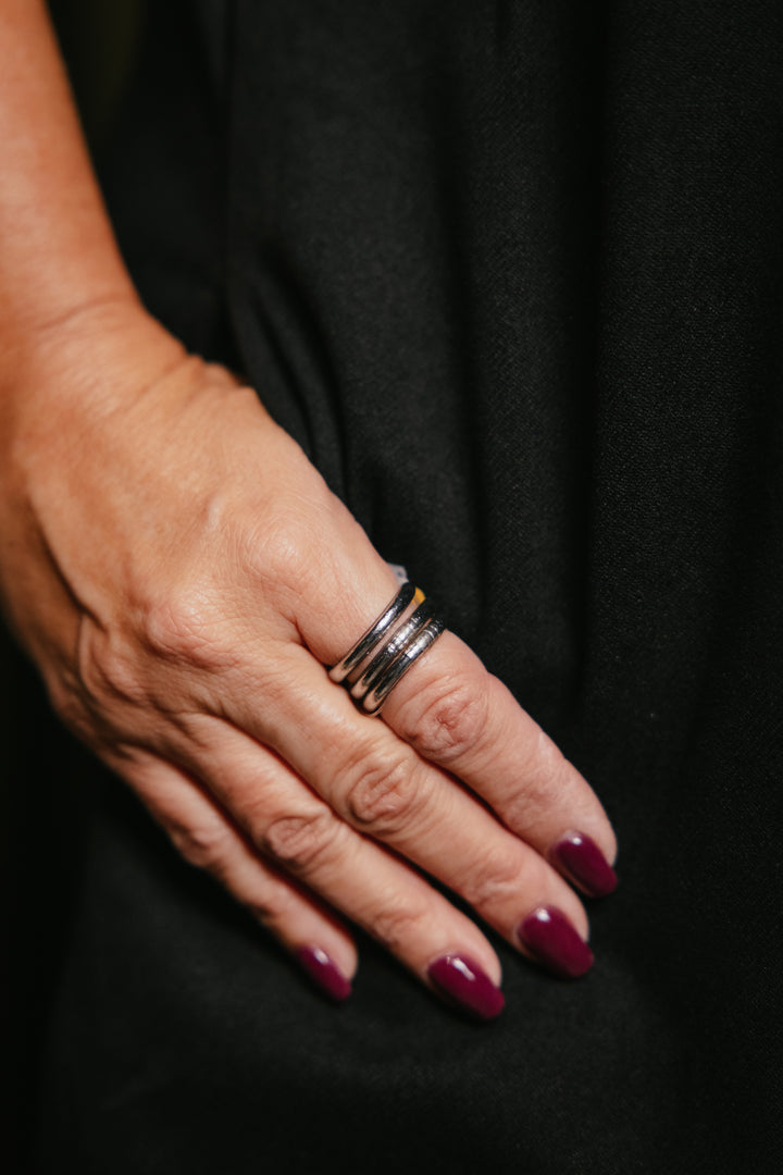 Ash All Weather Rings set of 3 slim stacking rings by BuDhaGirl