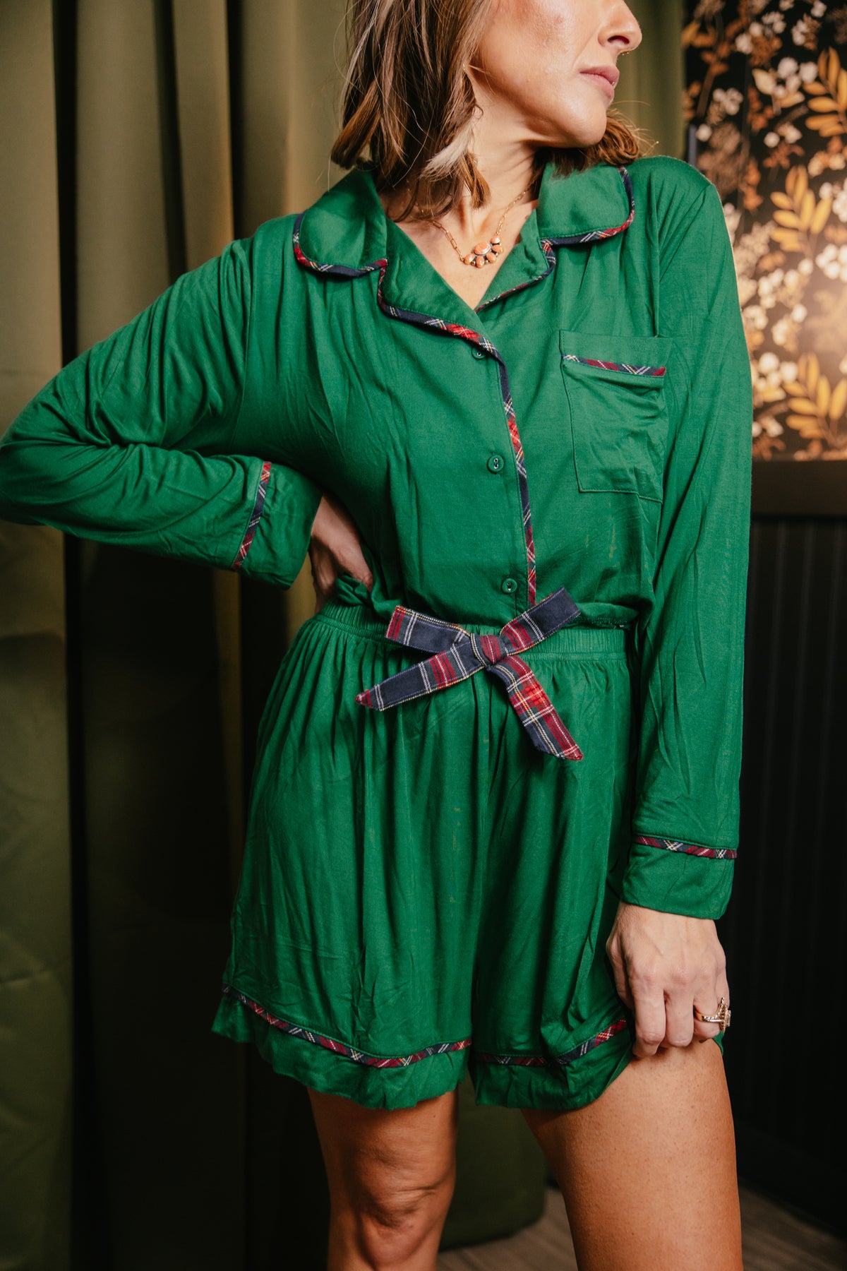 Staying In Lounge Set In Green - Reg & Curvy
