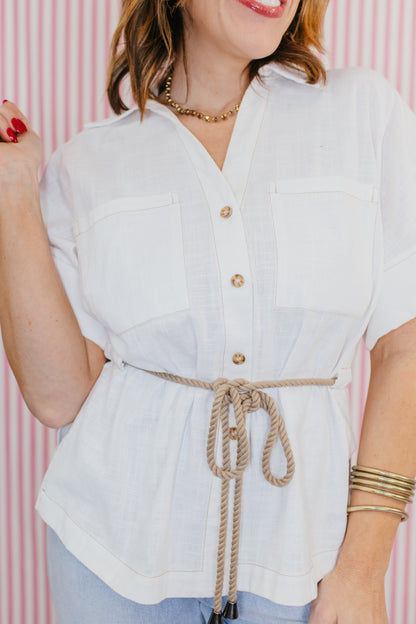 Coastal Ease Linen Top