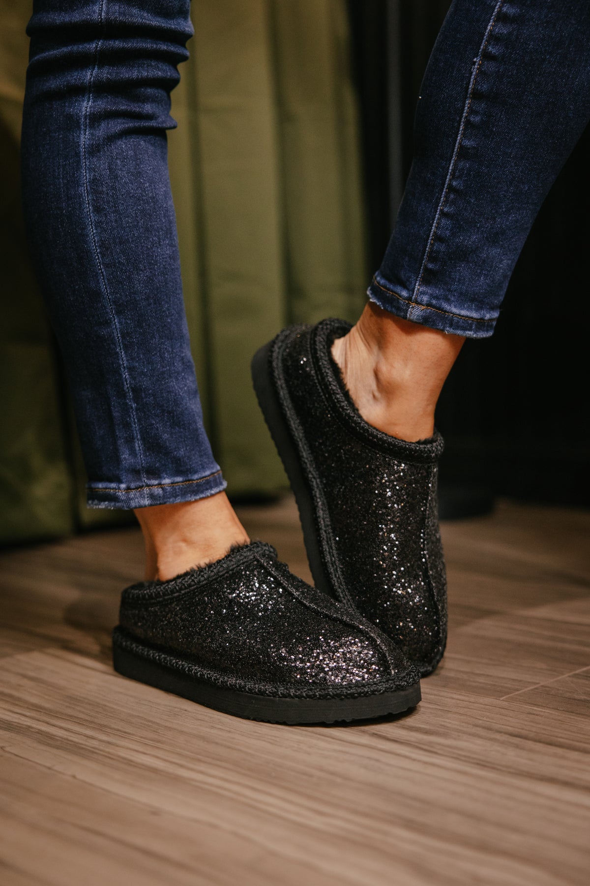 Very G Black Georgina Glitter Shoes
