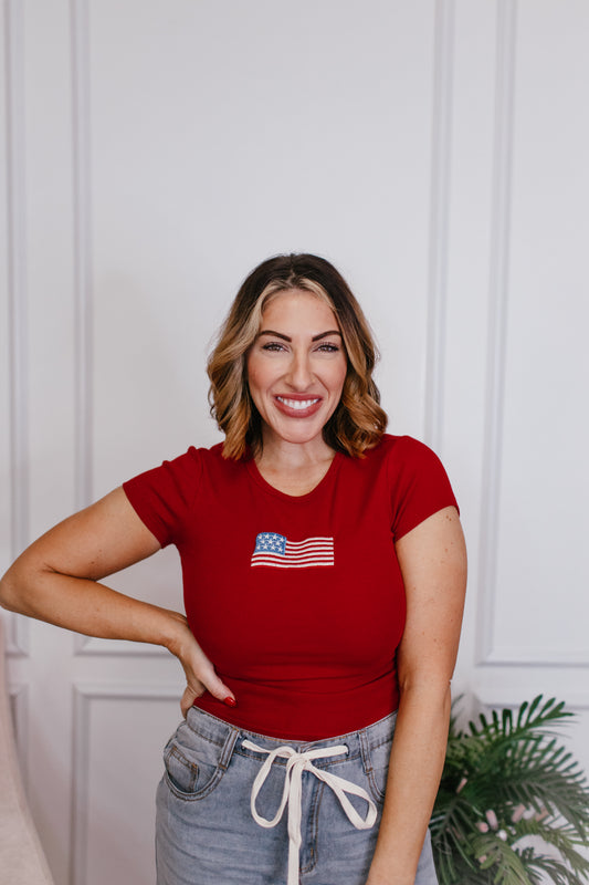 The Freedom Fit Top in Red