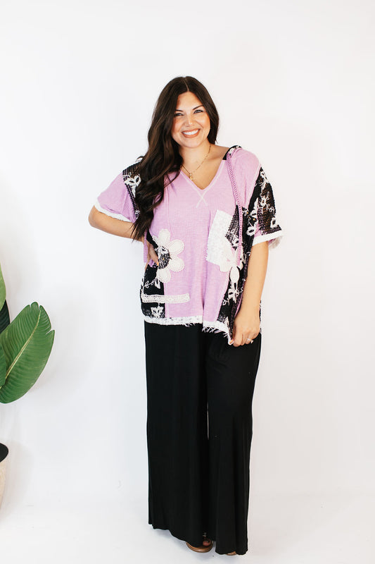 Patch It Up in Lavender Top