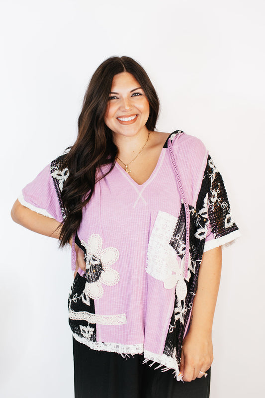 Patch It Up in Lavender Top