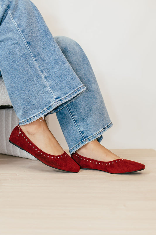 Corky's Burgundy Faux Suede Just In Time Flats - FINAL SALE