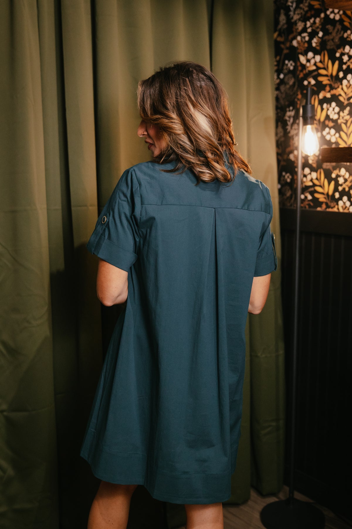 Easy Going Shirt Dress In Green