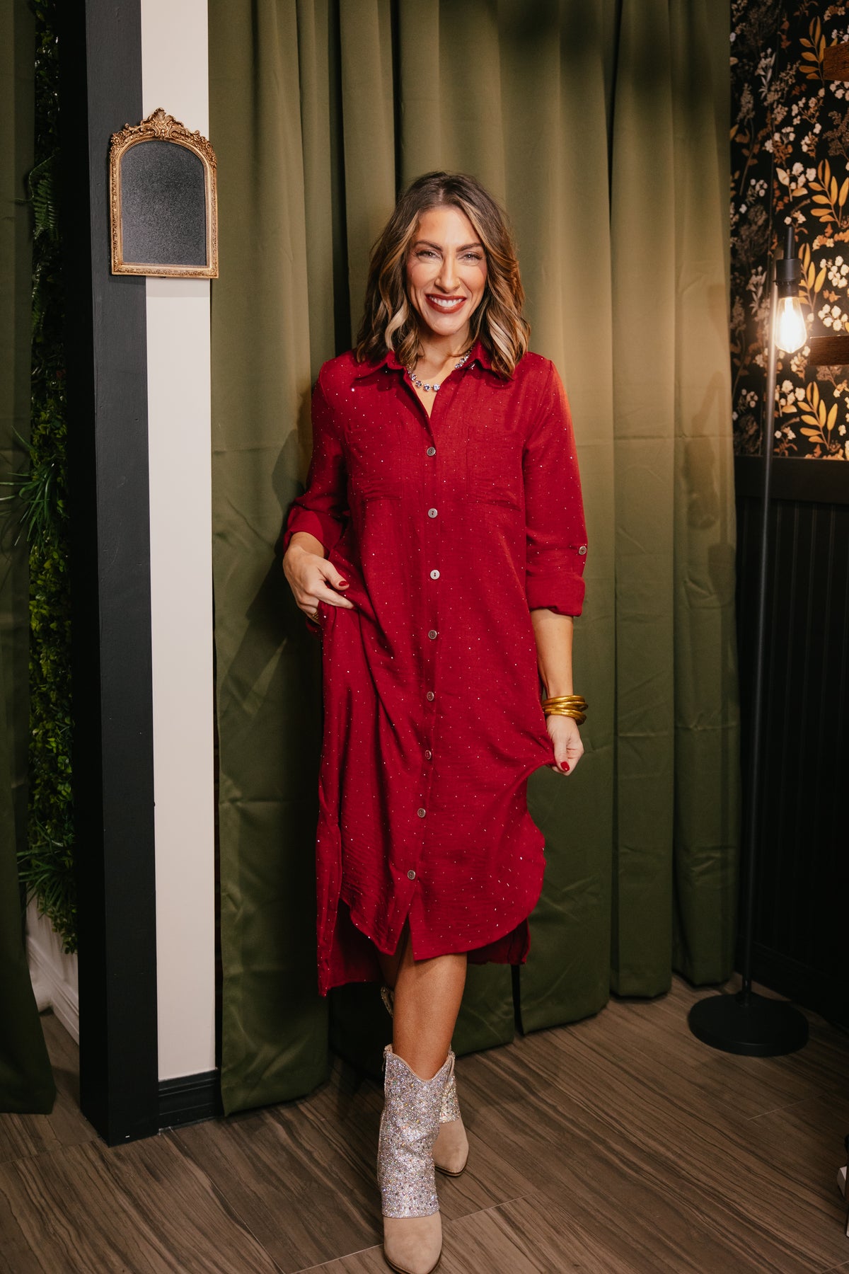 Meet Me At Midnight Dress In Ruby - Reg & Curvy