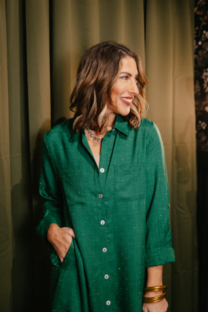 Meet Me At Midnight Dress In Dark Green - Reg & Curvy