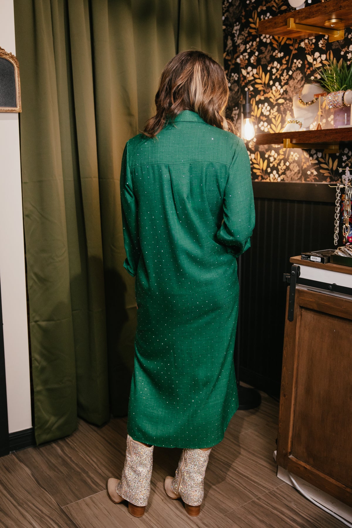 Meet Me At Midnight Dress In Dark Green - Reg & Curvy