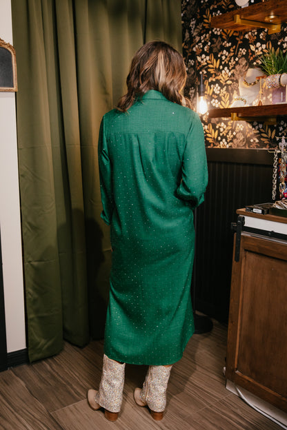 Meet Me At Midnight Dress In Dark Green - Reg & Curvy