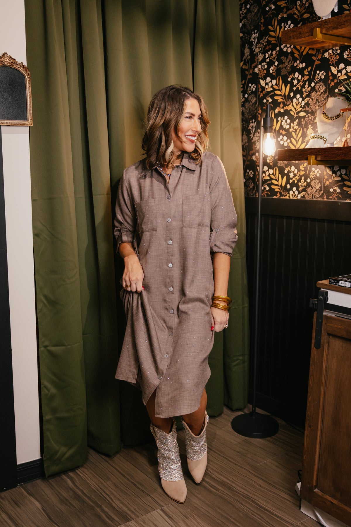 Meet Me At Midnight Dress In Brown - Reg & Curvy