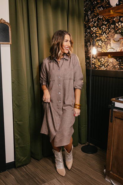 Meet Me At Midnight Dress In Brown - Reg & Curvy